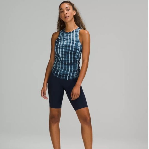 LULULEMON Blue White Shibori Tie Dye All Tied Up Tank Top 4 - Picture 1 of 8